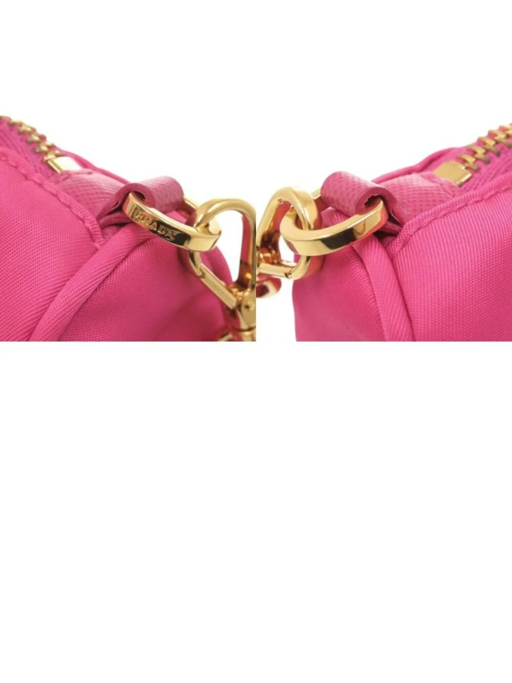 Prada Triangle Logo Nylon Pink Makeup Pouch